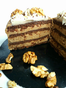 Gateau cru aux noix sans sucre raffiné, vegan, sans lactose, sans gluten |Mademoiselle Truffe 