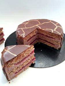 Gateau cru vegan gelée de fraises