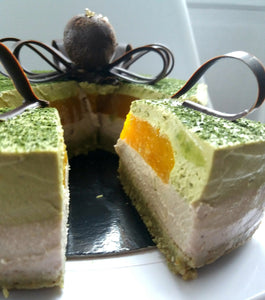 Gateau savoureux et gourmand matcha et mangue| Mademoiselle Truffe